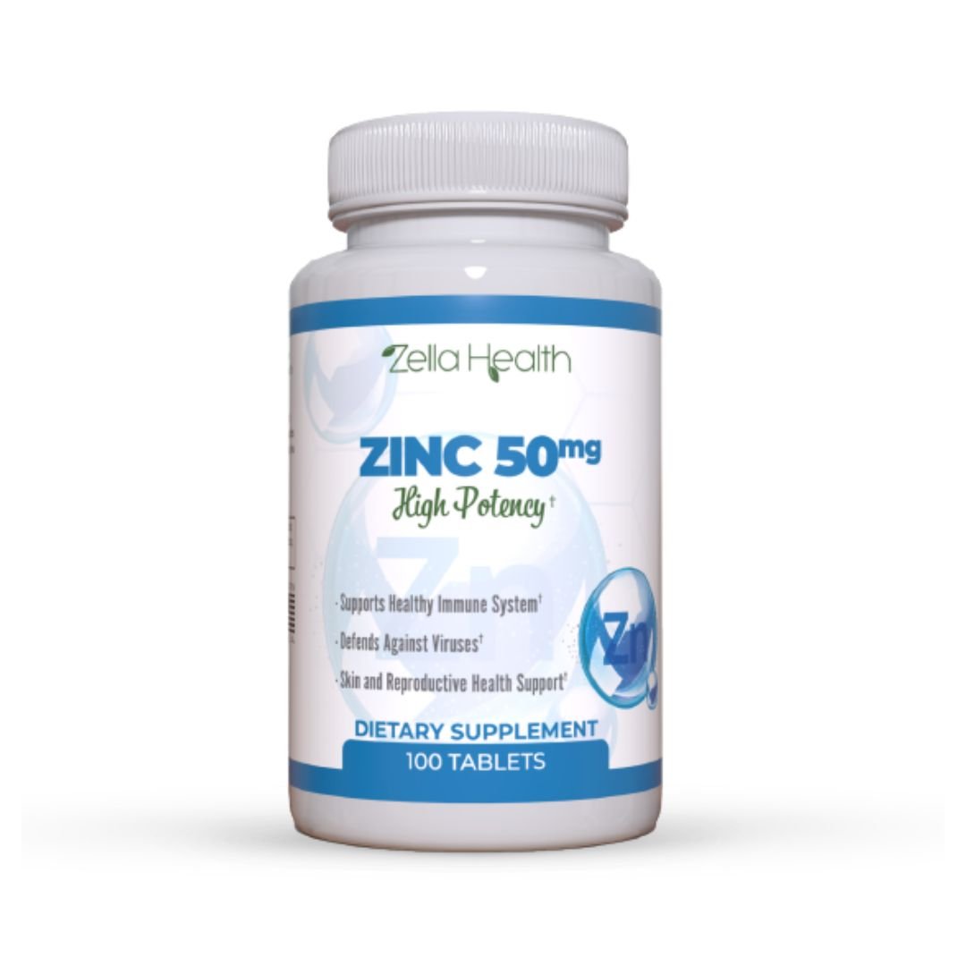 
                  
                    Zinc 50 MG - (oxide/citrate) High Potency Vegan 100 Tablets - Supplement - Zella Health
                  
                