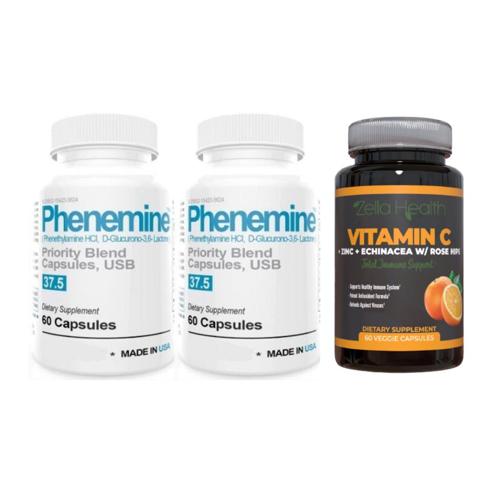 Two Pack of Phen Maximum Strength Appetite Suppressant and FREE Vitamin C Bundle