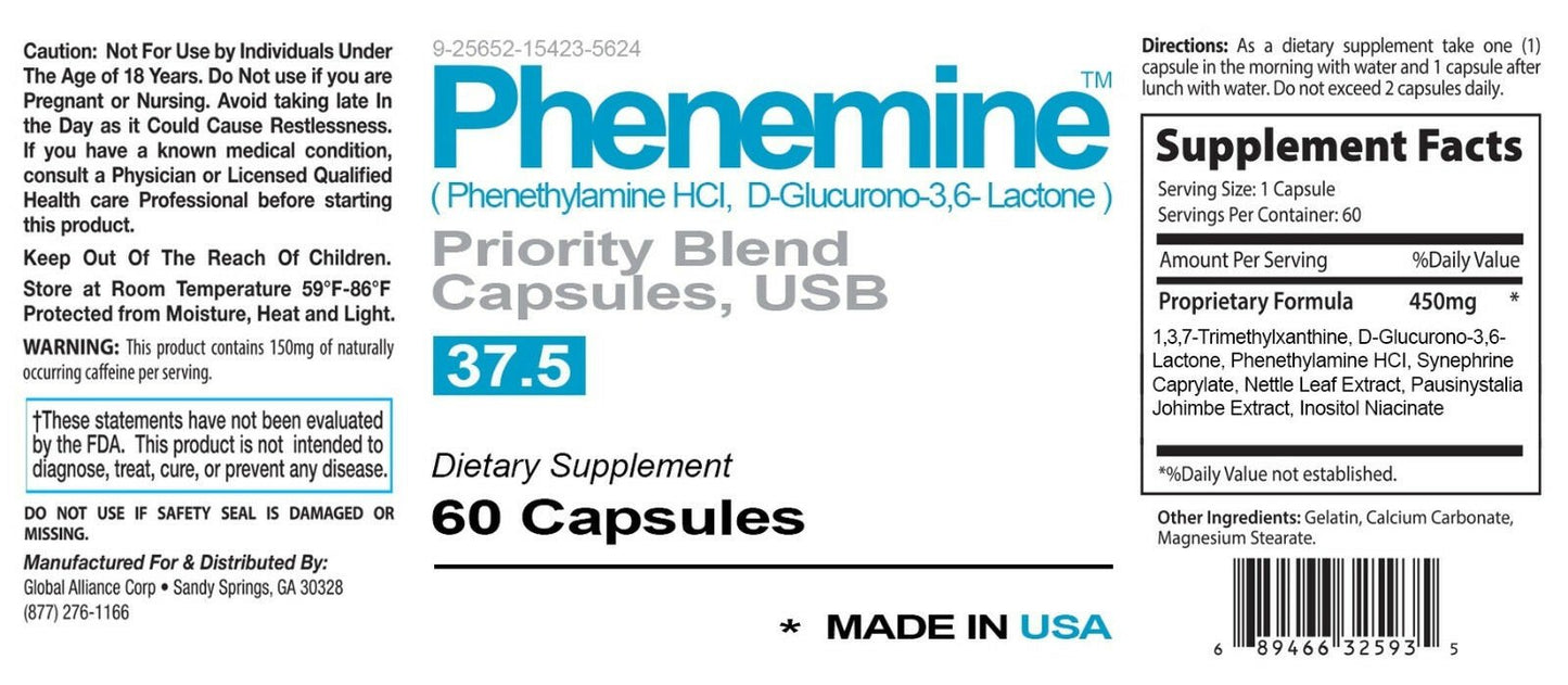 
                  
                    Phen 37.5 Capsules Appetite Suppressant 2 Month Supply
                  
                