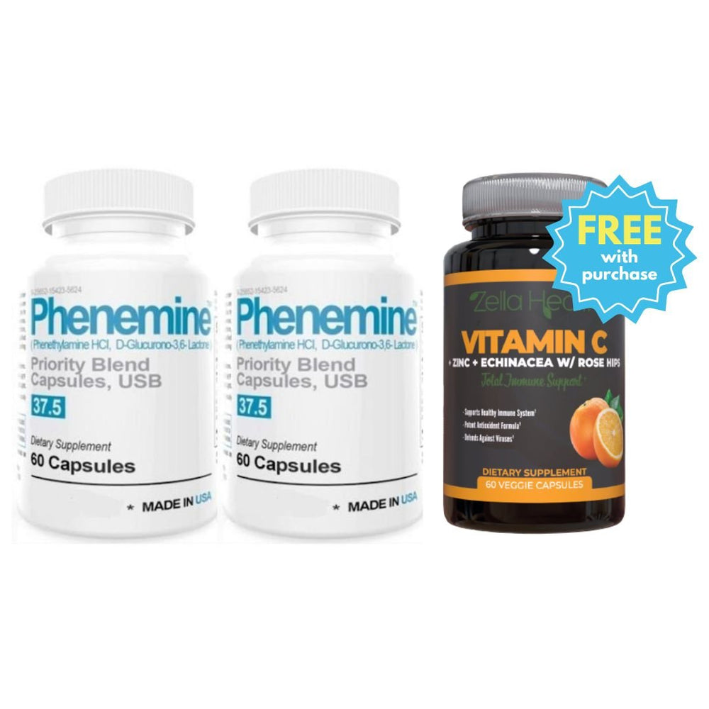 Two Pack of Phen Maximum Strength Appetite Suppressant and FREE Vitamin C Bundle