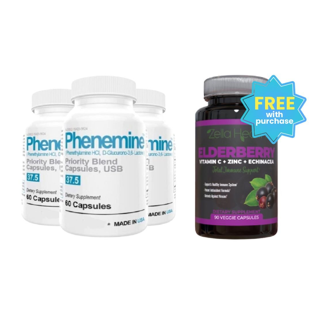3 Bottles Phen and FREE Elderberry Bundle Zella Health