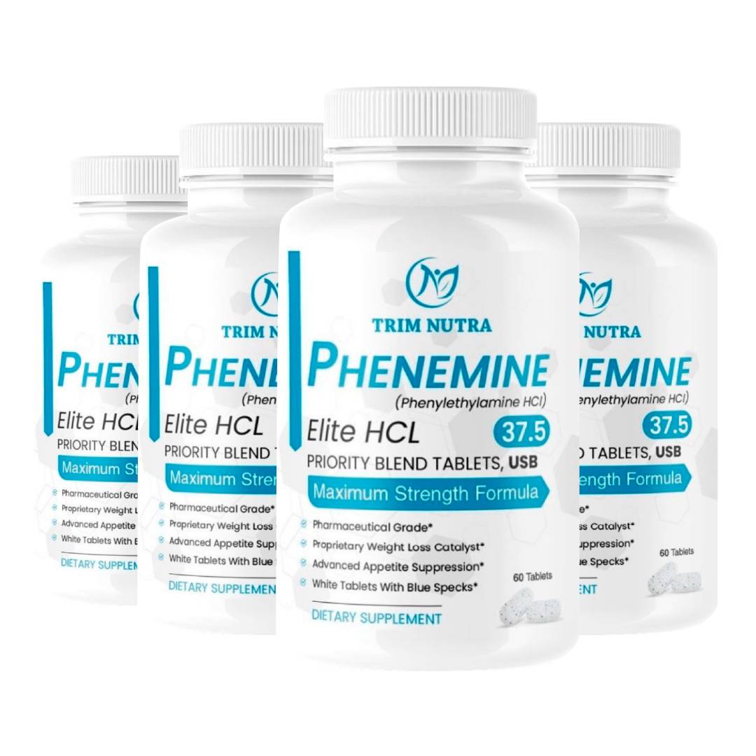 4 Bottles Phen Elite 37.5 white/blue Speckled Appetite Suppressant tab ...