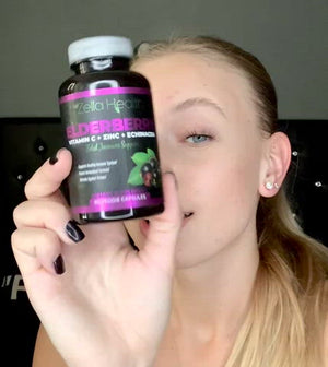 
                  
                    Load and play video in Gallery viewer, Elderberry - with Zinc, Vitamin C, and Echinacea - Supplement - Daily Immune Support - 180 Capsules - Zella Health, 2 Bottles
                  
                