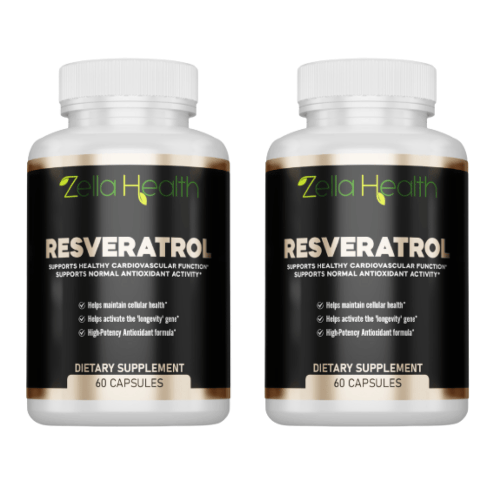 Resveratrol 600mg Per Serving- Max Strength - Supplement - 2 Month Supply 120 Capsules, Zella Health
