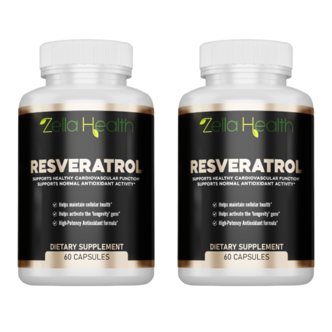 
                  
                    Resveratrol 600mg Per Serving- Max Strength - Supplement - 2 Month Supply 120 Capsules, Zella Health
                  
                