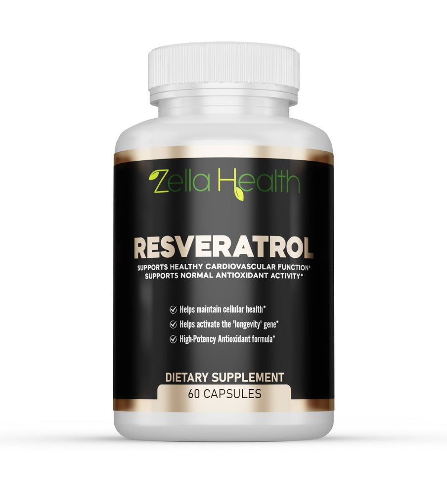 
                  
                    Resveratrol 600mg Per Serving- Max Strength - Supplement - 3 Month Supply 180 Capsules, Zella Health
                  
                